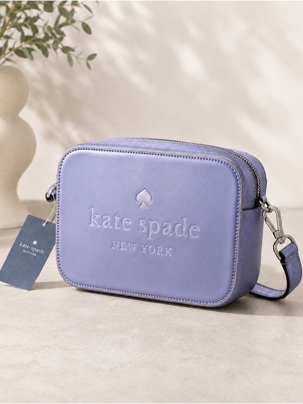 kate spade Lavender Embossed Leather Crossbody Bag